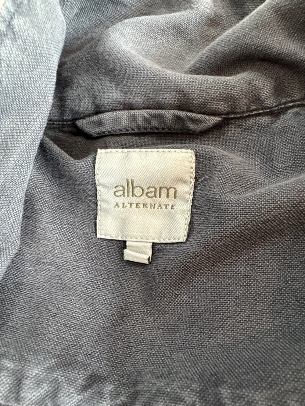 Albam Men's Slate black Lightweight Shirt Jacket short sleeve.100% Cotton